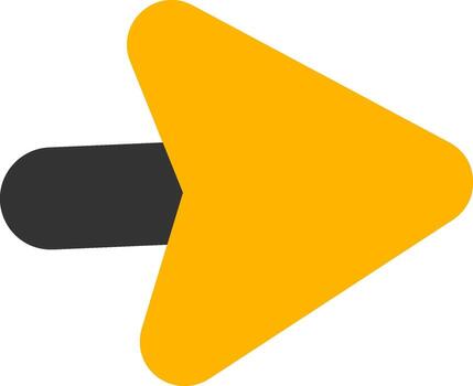 Vamos adelante botón glifo dos color vector