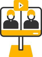 Instructor Led Business Webinar Glyph Two Color vector