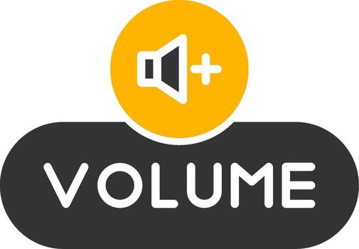 Increase Volume Button Glyph Two Color vector