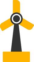 Renewable Wind Turbine Tower Glyph Two Color vector