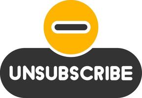Unsubscribe Alert Button Glyph Two Color vector