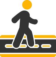 Marked Pedestrian Crossing Glyph Two Color vector