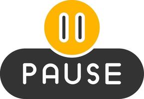 Pause Media Button Glyph Two Color vector