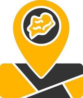 Riverbank Map Marker Glyph Two Color vector
