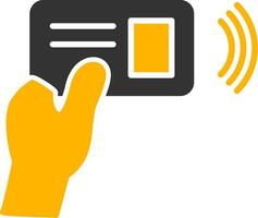NFC Card Reader Terminal Glyph Two Color vector
