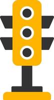 Signal Traffic Light Set Glyph Two Color vector