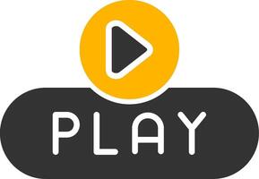Media Play Button Glyph Two Color vector