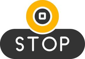 Stop Playback Button Glyph Two Color vector
