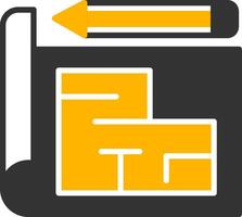 Technical Blueprint Drawing Glyph Two Color vector