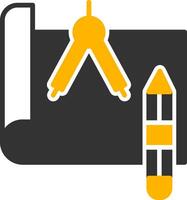 Colored Construction Paper Glyph Two Color vector