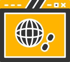 Interlinked Web Chain Icon Glyph Two Color vector