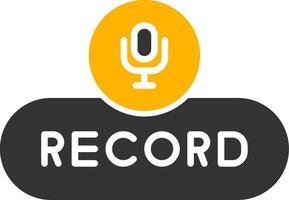 Record Voice Button Glyph Two Color vector