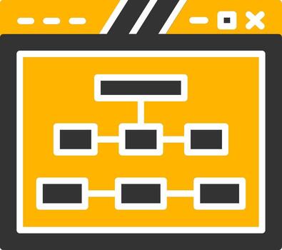 Structured Website Site Map Glyph Two Color vector
