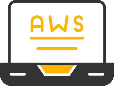AWS Cloud Computing Icon Glyph Two Color vector