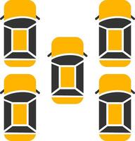 Urban Parallel Parking Glyph Two Color vector