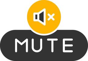Mute Sound Button Glyph Two Color vector