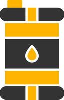 Construction Warning Barrel Glyph Two Color vector