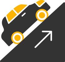 Uphill Hill Start Technique Glyph Two Color vector