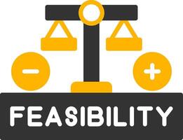 Economic Feasibility Risk Report Glyph Two Color vector