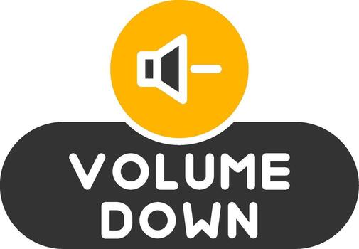 disminución volumen botón glifo dos color vector