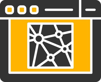 Netlify estático hospedaje glifo dos color vector