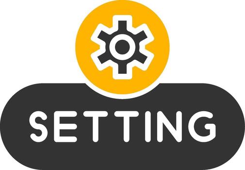 Open Settings Button Glyph Two Color vector
