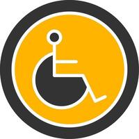 Wheelchair Accessible Section Glyph Two Color vector