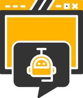 Automated Customer Service Chatbot Glyph Two Color vector