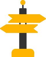 Platform Directional Sign Panel Glyph Two Color vector