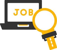 Digital Job Search Icon Glyph Two Color vector