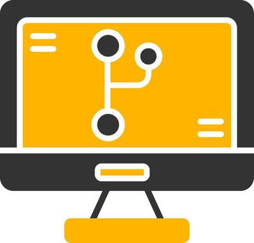 git versión controlar herramienta glifo dos color vector