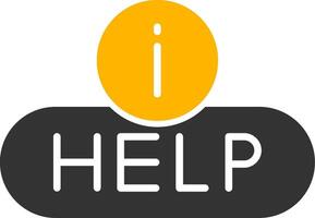Help Center Button Glyph Two Color vector