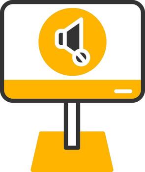 Red Mute Microphone Button Glyph Two Color vector