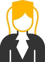 Professional Flight Attendant Glyph Two Color vector