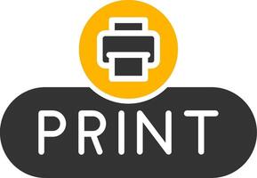 Print Document Button Glyph Two Color vector