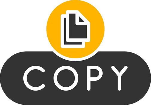 Copiar texto botón glifo dos color vector