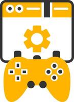 Creative Game Design Process Glyph Two Color vector