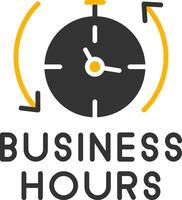 Official Business Hours Notice Glyph Two Color vector