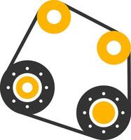 Engine Drive Belt Glyph Two Color vector