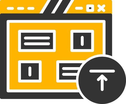 archivo subir sumisión campo glifo dos color vector