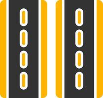 Fast Highway Driving Icon Glyph Two Color vector