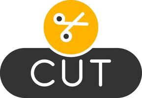 Cut Selection Button Glyph Two Color vector