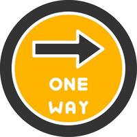 One Way Direction Arrow Glyph Two Color vector