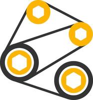 Multi Rib Serpentine Belt Glyph Two Color vector