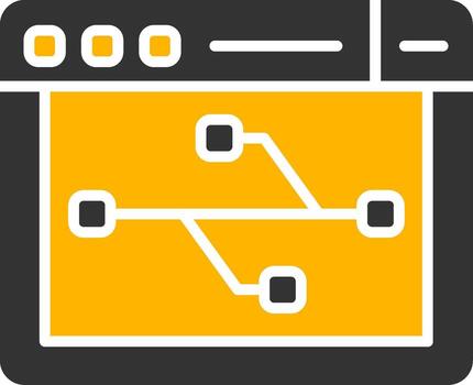 versión controlar rama icono glifo dos color vector