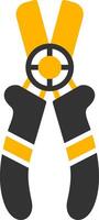 Compact Wire Cutter Glyph Two Color vector