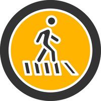 Pedestrian Walkway Crossing Glyph Two Color vector