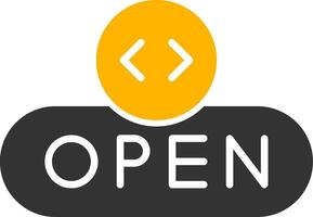 Open File Button Glyph Two Color vector