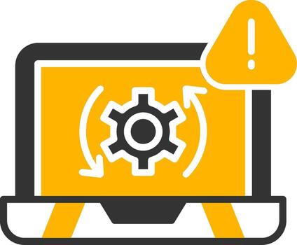 operando sistema choque glifo dos color vector