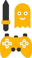 Designed Game Level Map Glyph Two Color vector